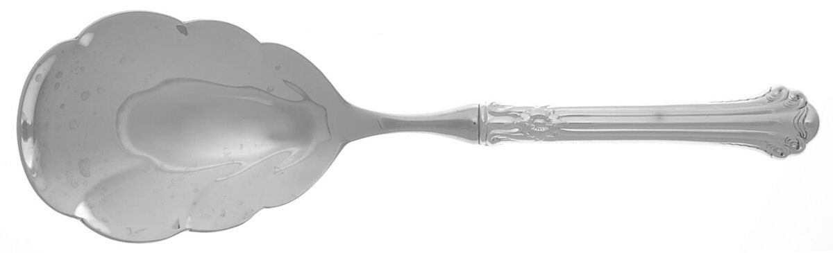 Silver Plumes (Sterling, 1939, No Monograms) Utility Serving Spoon with Stainless Bowl by Towle Silver-1