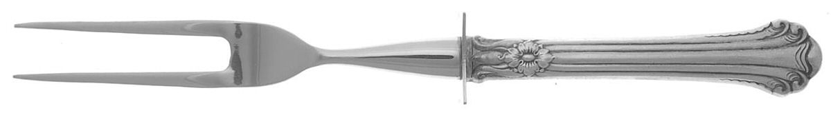 Silver Plumes (Sterling, 1939, No Monograms) Small Steak Carving Fork with Stainless Prongs by Towle Silver-1