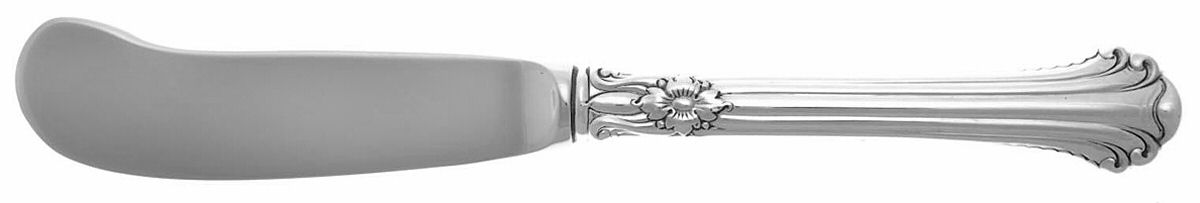 Silver Plumes (Sterling, 1939, No Monograms) Butter Spreader Hollow Hdl-Paddle/Stainless Blade by Towle Silver-1