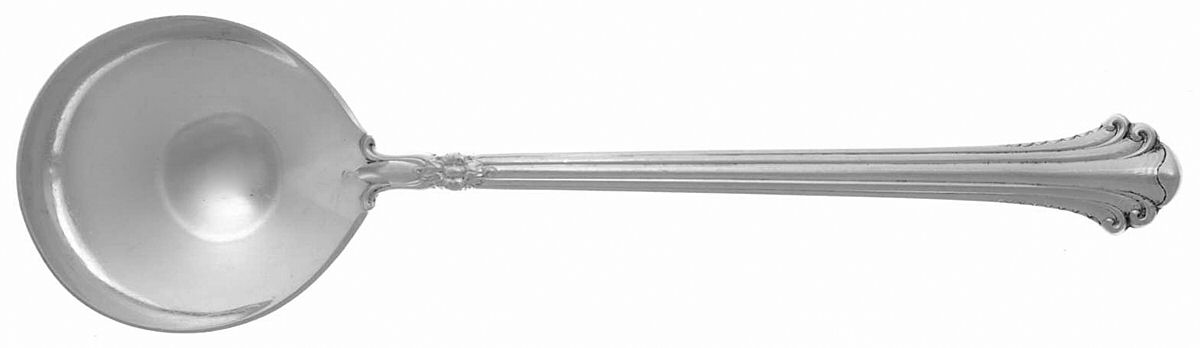 Silver Plumes (Sterling, 1939, No Monograms) Round Bowl Soup Spoon (Cream Soup) by Towle Silver-1