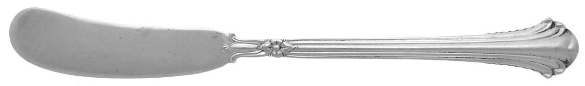 Silver Plumes (Sterling, 1939, No Monograms) Flat Handle Butter Spreader by Towle Silver-1
