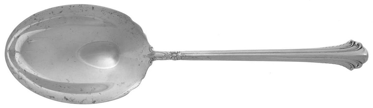 Silver Plumes (Sterling, 1939, No Monograms) Small Solid Berry/Casserole Spoon by Towle Silver-1