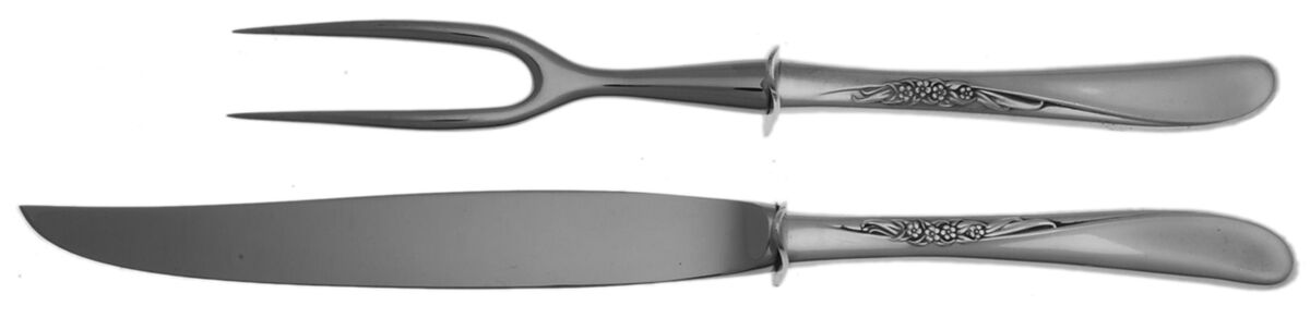 Silver Spray (Sterling, 1956) Small Stainless Blade 2-Piece Steak Carving Set by Towle Silver-1