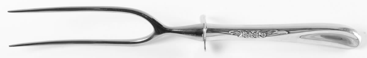Silver Spray (Sterling, 1956) Large Stainless-Prong Roast Carving Fork by Towle Silver-1