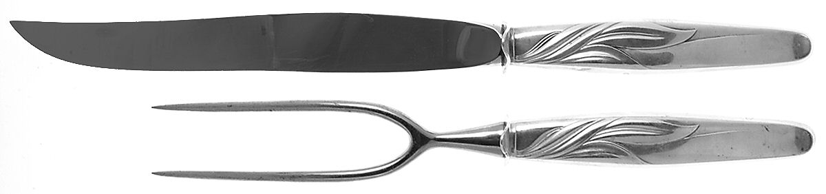 Southwind (Sterlng, 1952) Large 2-Piece Roast Carving Set w/ Stainless Blade by Towle Silver-1