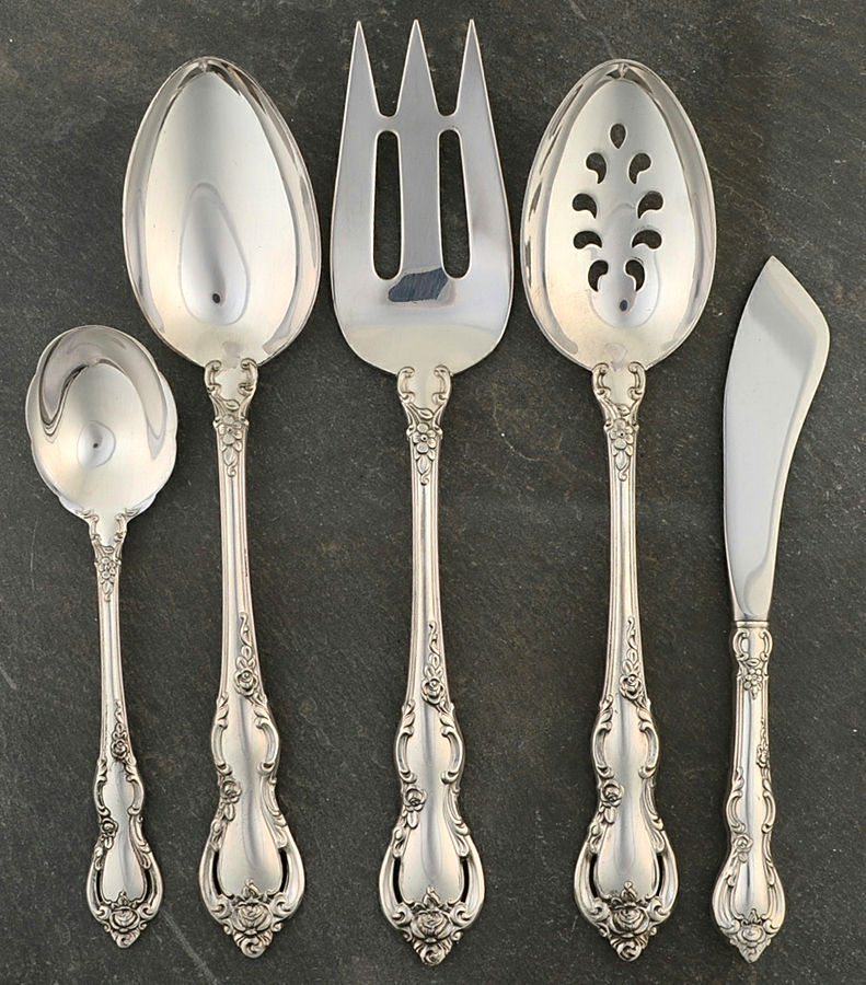 Spanish Provincial (Sterling, 1967) 5 Piece Hostess Set by Towle Silver-1