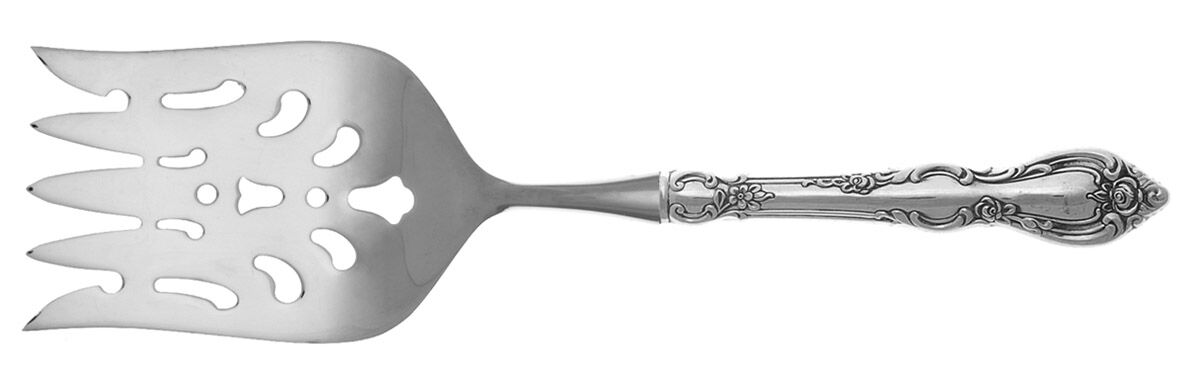 Spanish Provincial (Sterling, 1967) Fish Serving Fork with Stainless Tines HC by Towle Silver-1