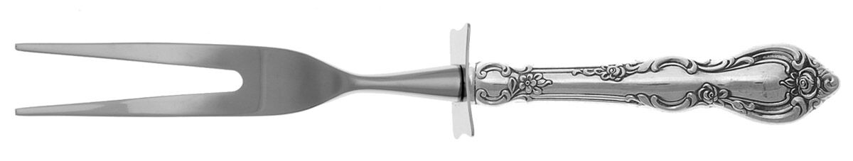 Spanish Provincial (Sterling, 1967) Carving Fork Small with Stainless Prongs HC by Towle Silver-1