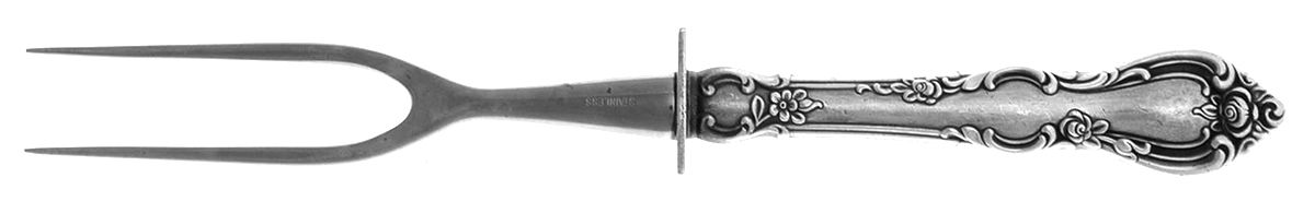 Spanish Provincial (Sterling, 1967) Small Steak Carving Fork with Stainless Prongs by Towle Silver-1