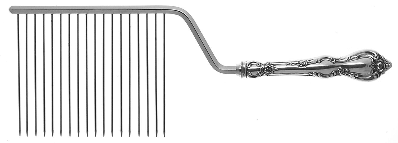 Spanish Provincial (Sterling, 1967) Cake Breaker with Silverplate Prongs by Towle Silver-1