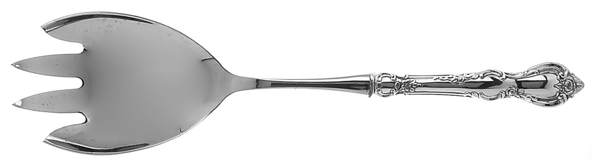 Spanish Provincial (Sterling, 1967) Salad Serving Fork with Stainless Prongs by Towle Silver-1