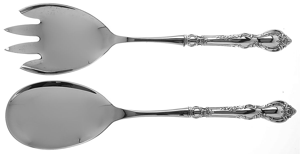 Spanish Provincial (Sterling, 1967) 2 Pc Salad Set with Stainless Bowl by Towle Silver-1