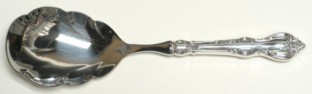 Spanish Provincial (Sterling, 1967) Utility Serving Spoon with Stainless Bowl by Towle Silver-1