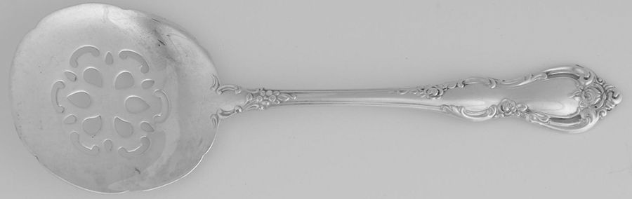 Spanish Provincial (Sterling, 1967) Solid Bon Bon Spoon with Pierced Bowl by Towle Silver-1