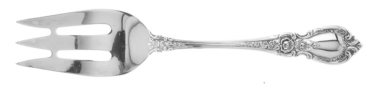 St. Michele (Silverplate, 1980) Large Solid Cold Meat Serving Fork by Towle Silver-1