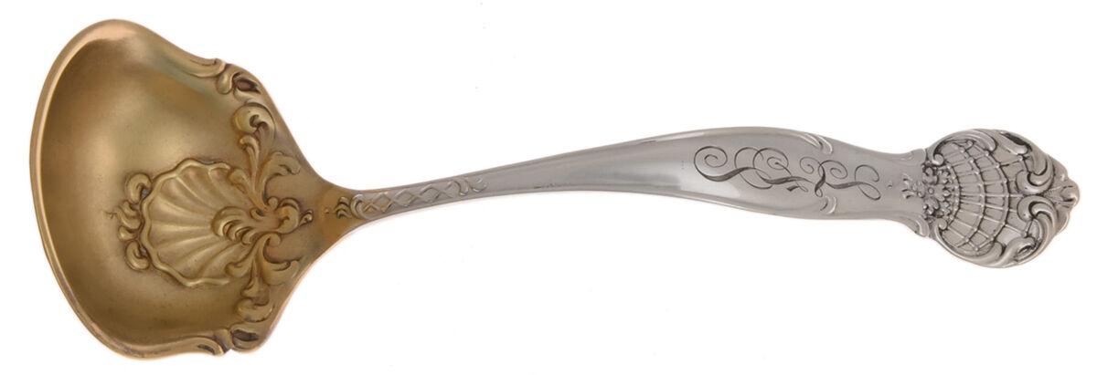 Stuart (Sterling, 1880) Monogramed Solid Piece Gravy Ladle by Towle Silver-1