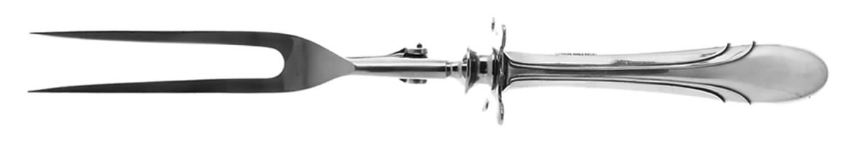 Symphony (Sterling, 1931, No Monograms) Large Stainless-Prong Roast Carving Fork by Towle Silver-1