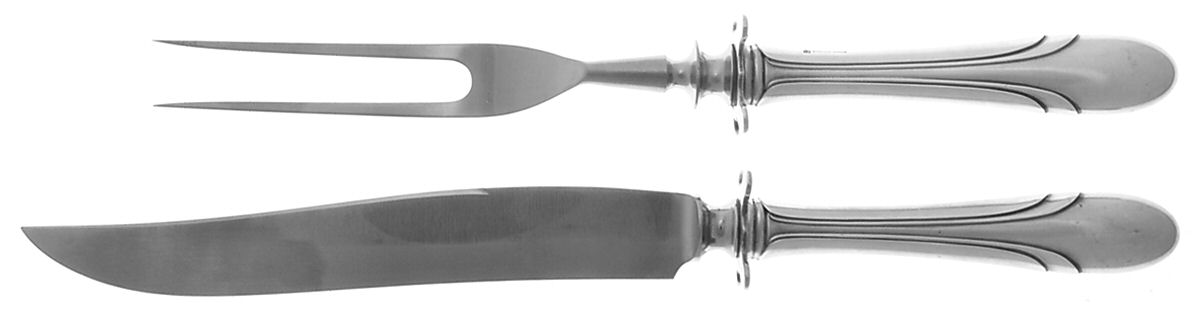 Symphony (Sterling, 1931, No Monograms) 2 Piece Small Carving Set W/ Sterling Guard by Towle Silver-1