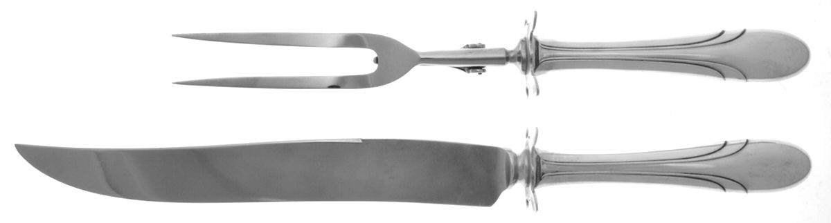 Symphony (Sterling, 1931, No Monograms) (2 Pc)Carving Set-Lg Stnbl/Roast w/Sterling Guard by Towle Silver-1