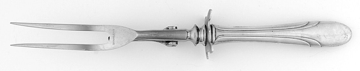 Symphony (Sterling, 1931, No Monograms) Small Carving Fork Stainless Prong W/Sterling Guar by Towle Silver-1