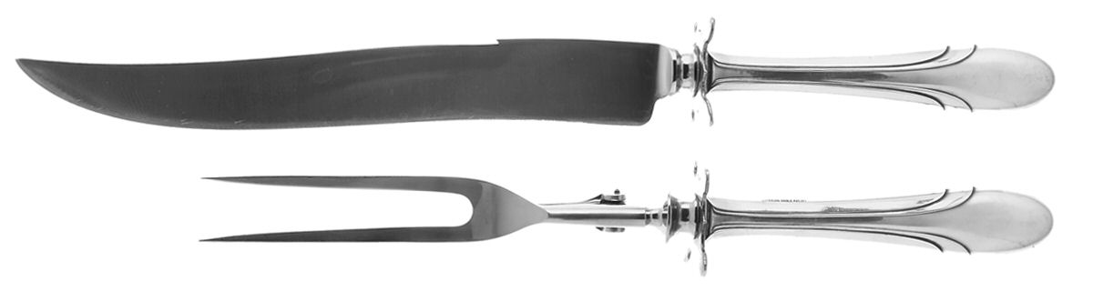 Symphony (Sterling, 1931, No Monograms) Large 2-Piece Roast Carving Set w/Stainless Blade by Towle Silver-1