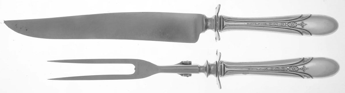 Symphony-Chased (Sterling, 1934) Small Steak 2-Piece Carving Set w/Stainless Blade by Towle Silver-1