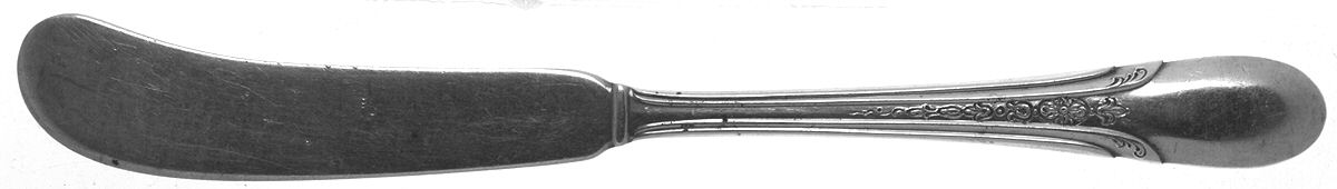 Symphony-Chased (Sterling, 1934) Flat Handle Butter Spreader by Towle Silver-1