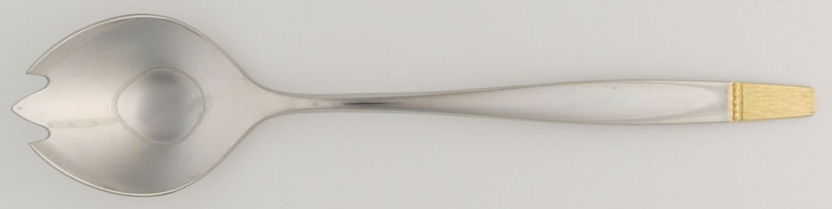 Touch of Gold (Stainless, Gold Accent) Pierced Tablespoon (Serving Spoon) by Towle Silver-1