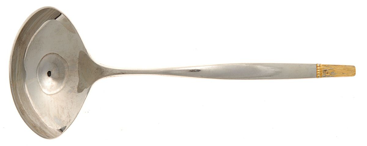 Touch of Gold (Stainless, Gold Accent) Solid Gravy Ladle by Towle Silver-1