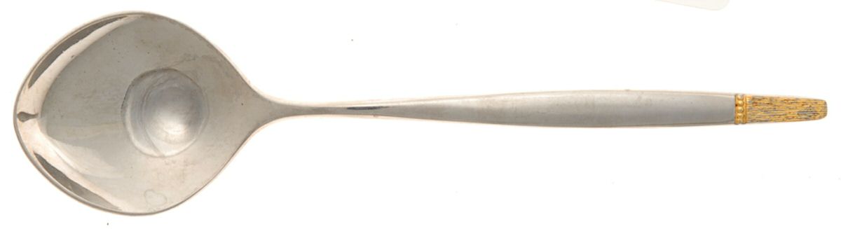 Touch of Gold (Stainless, Gold Accent) Sugar Spoon by Towle Silver-1