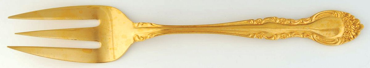 Chablis (Gold Electroplate) Medium Solid Cold Meat Serving Fork by Towle Silver-1