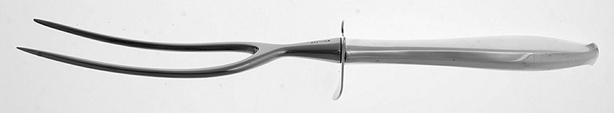 Vespera (Sterling, 1961) Lg Carving/Roast Fork-Stn Prong w/Sterling Guard by Towle Silver-1