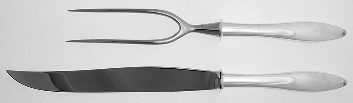 Vespera (Sterling, 1961) (2 Pc)Carving Set-Lg Stnbl/Roast w/Sterling Guard by Towle Silver-1