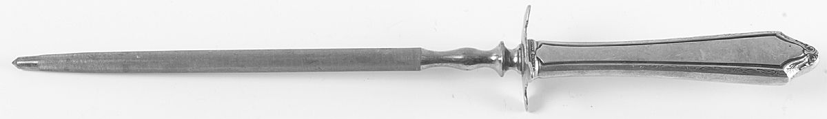 Virginia Carvel (Sterling, 1919, No Monograms) Large Steel Rod Knife Sharpener by Towle Silver-1