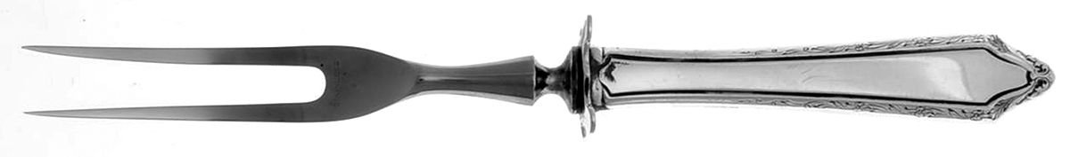 Virginia Carvel (Sterling, 1919, No Monograms) Small Steak Carving Fork with Stainless Prongs by Towle Silver-1