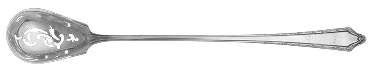 Virginia Carvel (Sterling, 1919, No Monograms) Pierced Bowl Long Handle Olive Spoon by Towle Silver-1