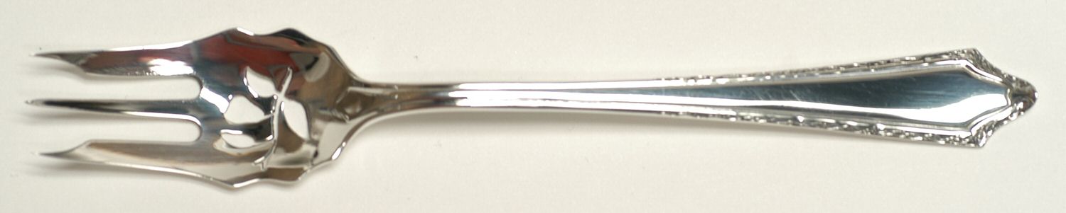 Virginia Carvel (Sterling, 1919, No Monograms) Pickle Fork Pierced with Short Handle HC by Towle Silver-1