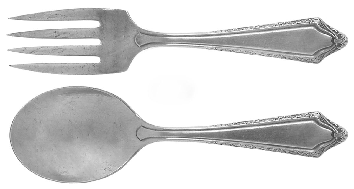 Virginia Carvel (Sterling, 1919, No Monograms) 2 Pc Baby Set (BF, BS) by Towle Silver-1