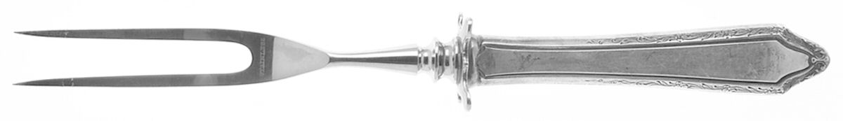 Virginia Carvel (Sterling, 1919, No Monograms) Small Steak Carving Fork with Stainless Prongs by Towle Silver-1