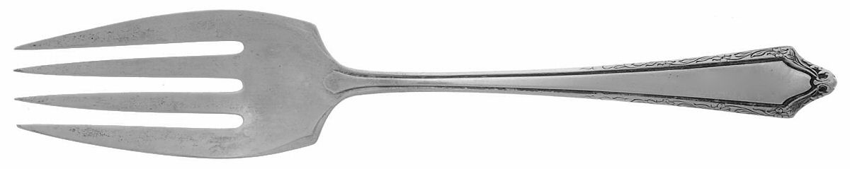 Virginia Carvel (Sterling, 1919, No Monograms) Medium Solid Cold Meat Serving Fork by Towle Silver-1