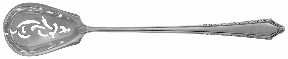 Virginia Carvel (Sterling, 1919, No Monograms) Pierced Bowl Short Handle Olive Spoon by Towle Silver-1