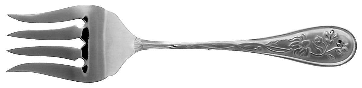 Wildflower (Stainless) Medium Solid Cold Meat Serving Fork by Towle Silver-1