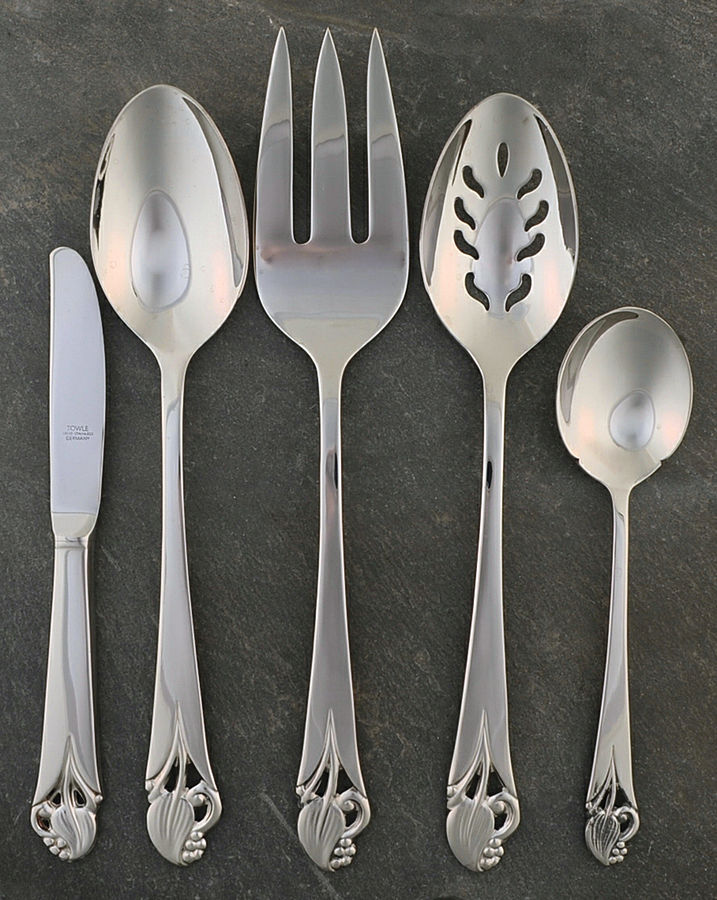 Woodlily (Stainless-Germany-Glossy) 5 Piece Hostess Set by Towle Silver-1