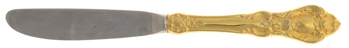 Golden Champlain (Gold Electroplate) Dessert Knife with Stainless Blade by Towle Silver-1