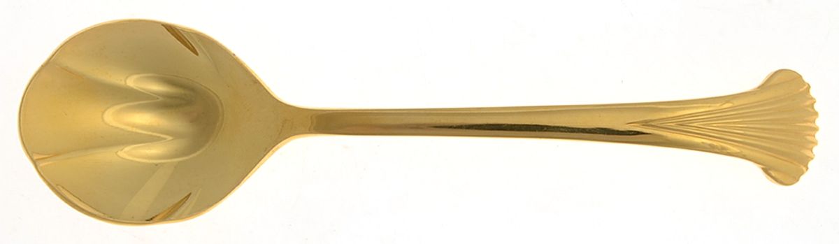 Golden Contessa (Gold Electroplate) Sugar Shell Spoon by Towle Silver-1