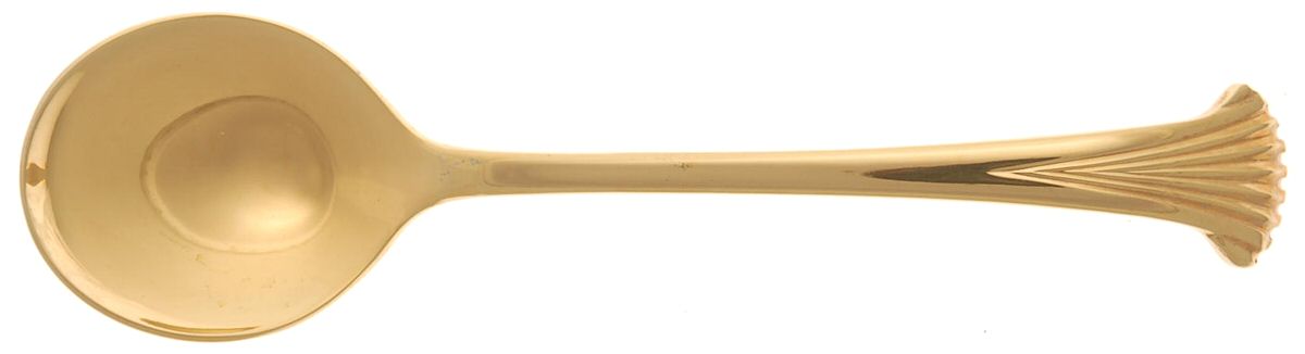 Golden Contessa (Gold Electroplate) Round Bowl Soup Spoon (Cream Soup) by Towle Silver-1
