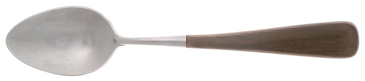 Briar (Stainless, Dark Brown Wood Handle) Solid Serving Spoon by Trend Pacific-1