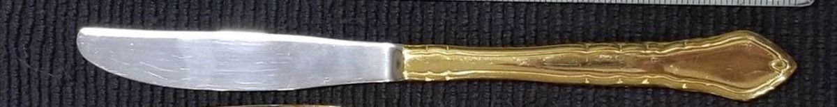 Golden Dorchester (Gold Electroplate) Modern Solid Knife by Towle Silver-1