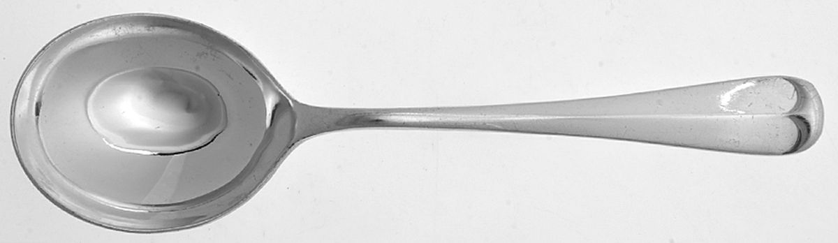 Rattail (Silverplate-Sheffield) Round Bowl Soup Spoon (Gumbo) by Towle Silver-1