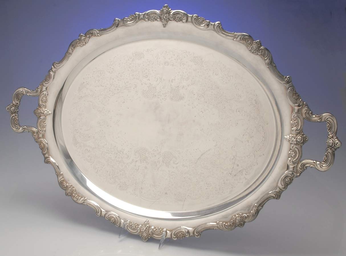 El Grandee (Silverplate Hollowware) Large Footed Waiter Tray by Towle Silver-1